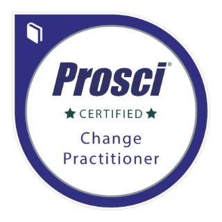 Prosci Certified Change Practitioner badge