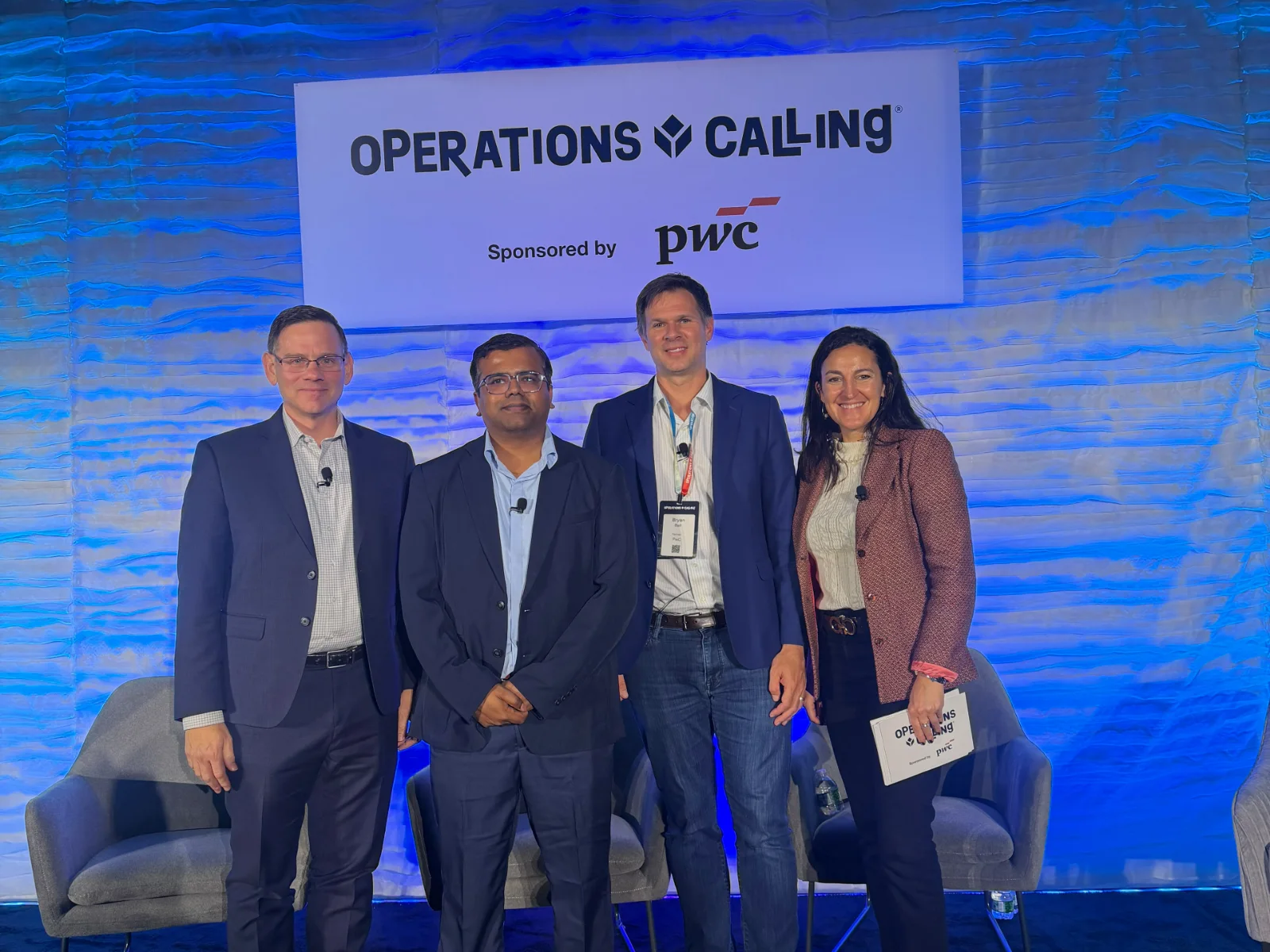 Nikhil Pal with fellow panelists on stage at Tulip's Operations Calling conference